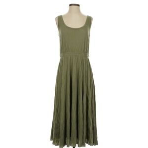 Vince Olive Green Sleeveless Tank Midi Dress - Size M
